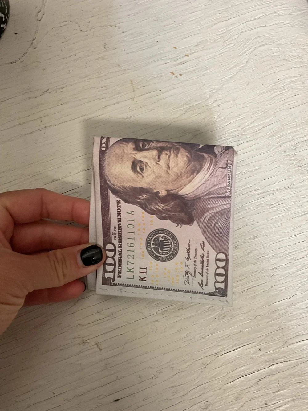 100 dll bill fold wallet